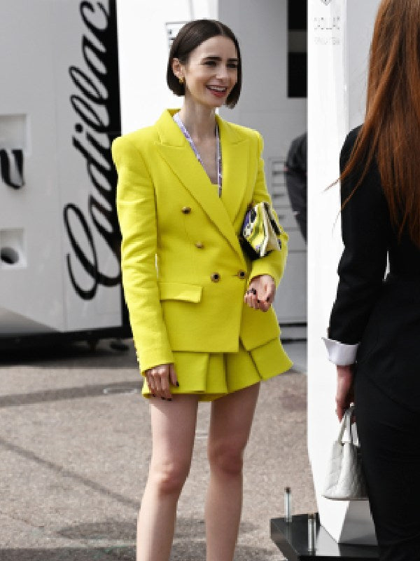 Emily In Paris Season 6 Lily Collins Yellow Blazer WorthVee